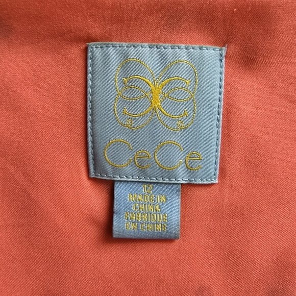 CeCe By Cynthia Steffens Coral Pop Gemma Surplice Long Sleeve Dress Size 12 - Picture 10 of 15